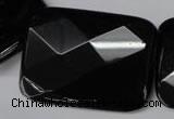 CON94 15.5 inches 30*40mm faceted rectangle black onyx gemstone beads