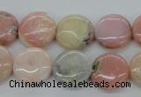 COP08 15.5 inches 16mm flat round natural pink opal beads wholesale