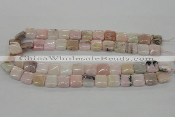 COP10 15.5 inches 14*14mm square natural pink opal beads wholesale
