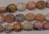 COP1021 15.5 inches 8*10mm oval natural pink opal gemstone beads