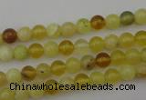 COP1200 15.5 inches 4mm round yellow opal gemstone beads