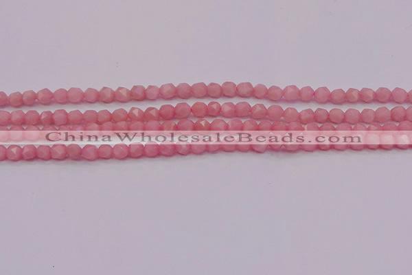 COP1221 15.5 inches 6mm faceted nuggets Chinese pink opal beads