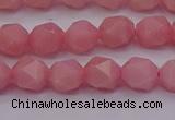 COP1222 15.5 inches 8mm faceted nuggets Chinese pink opal beads