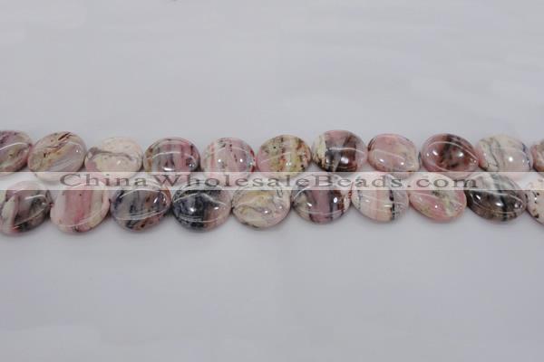 COP1260 15.5 inches 10mm flat round natural pink opal gemstone beads