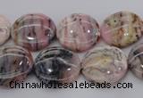 COP1261 15.5 inches 12mm flat round natural pink opal gemstone beads