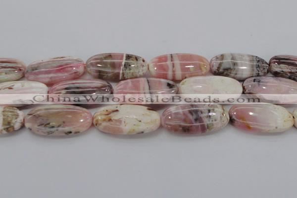 COP1284 15.5 inches 30*60mm oval natural pink opal gemstone beads