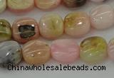 COP1297 15.5 inches 8*8mm square natural pink opal beads