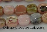 COP1298 15.5 inches 10*10mm square natural pink opal beads