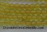 COP1300 15.5 inches 4mm round natural yellow opal gemstone beads