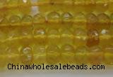 COP1310 15.5 inches 4*6mm faceted rondelle yellow opal gemstone beads