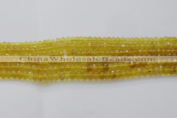 COP1310 15.5 inches 4*6mm faceted rondelle yellow opal gemstone beads