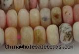 COP1323 15.5 inches 6*10mm faceted rondelle natural pink opal beads