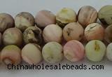 COP1331 15.5 inches 6mm round matte natural pink opal gemstone beads