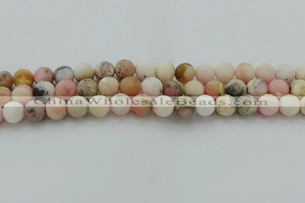 COP1333 15.5 inches 10mm round matte natural pink opal gemstone beads