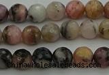 COP1412 15.5 inches 8mm faceted round natural pink opal gemstone beads