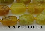 COP1421 15.5 inches 12*16mm drum yellow opal gemstone beads