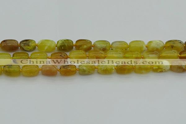 COP1421 15.5 inches 12*16mm drum yellow opal gemstone beads