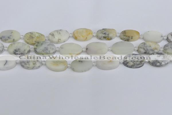 COP1433 15.5 inches 15*20mm oval white opal gemstone beads