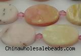 COP1436 15.5 inches 10*16mm oval natural pink opal gemstone beads