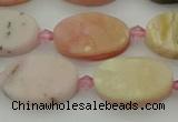 COP1437 15.5 inches 12*18mm oval natural pink opal gemstone beads