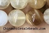 COP1459 15.5 inches 12mm round yellow opal gemstone beads