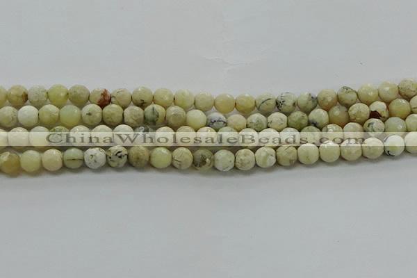 COP1471 15.5 inches 6mm faceted round African opal gemstone beads