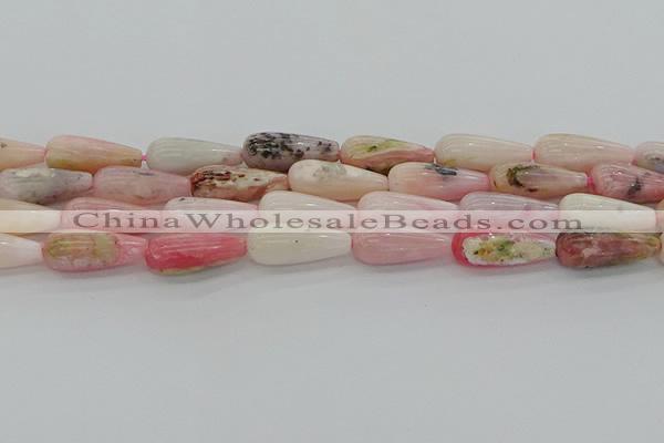 COP1490 15.5 inches 8*20mm teardrop natural pink opal beads