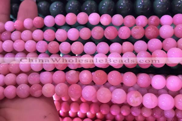 COP1527 15.5 inches 7mm round natural pink opal gemstone beads