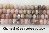 COP1550 15.5 inches 6*10mm - 8*11mm faceted tyre natural pink opal beads