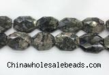 COP1552 30*40mm - 35*45mm faceted octagonal grey opal beads