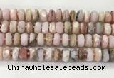 COP1553 15.5 inches 6*12mm - 8*13mm faceted tyre natural pink opal beads