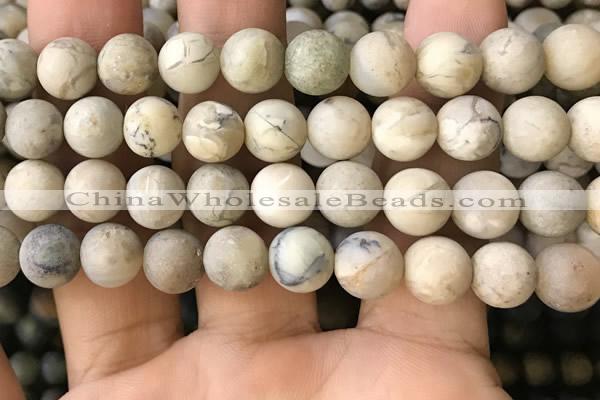 COP1564 15.5 inches 12mm round matte African opal beads