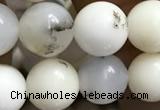 COP1585 15.5 inches 8mm round white opal gemstone beads