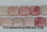 COP161 15.5 inches 12*12mm square pink opal gemstone beads wholesale