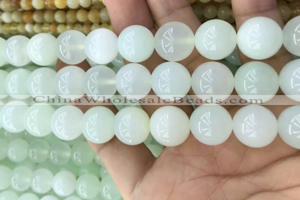 COP1639 15.5 inches 14mm round natural green opal beads