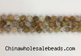 COP1675 15.5 inches 6mm faceted nuggets yellow opal gemstone beads