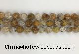 COP1678 15.5 inches 12mm faceted nuggets yellow opal gemstone beads