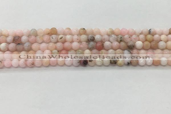 COP1701 15.5 inches 4mm round natural pink opal gemstone beads