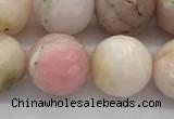 COP1714 15.5 inches 12mm faceted round natural pink opal beads