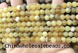 COP1766 15.5 inches 6mm round matte yellow opal beads wholesale