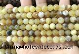 COP1767 15.5 inches 8mm round matte yellow opal beads wholesale