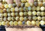 COP1769 15.5 inches 12mm round matte yellow opal beads wholesale