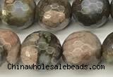 COP1811 15 inches 8mm faceted round grey opal beads