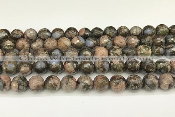 COP1811 15 inches 8mm faceted round grey opal beads