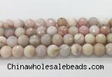 COP1851 15.5 inches 12mm faceted round pink opal gemstone beads wholesale