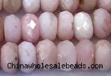 COP1877 15 inches 5*8mm faceted rondelle pink opal beads