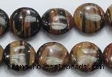 COP212 15.5 inches 16mm flat round natural brown opal gemstone beads