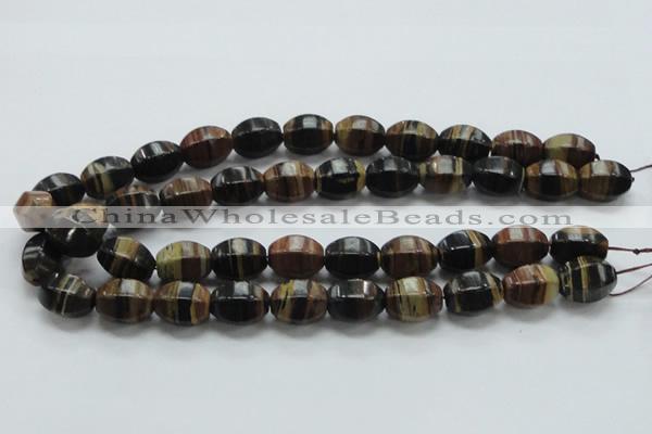 COP240 15.5 inches 13*18mm faceted rice natural brown opal gemstone beads