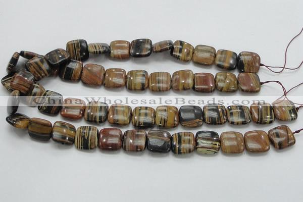COP245 15.5 inches 16*16mm square natural brown opal gemstone beads