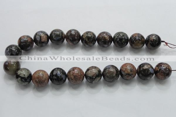COP250 15.5 inches 20mm round natural grey opal gemstone beads